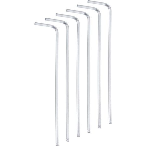 6Pcs Hexagonal Ball End Wrench 0.15" L Wrenches Silver (1/5)
