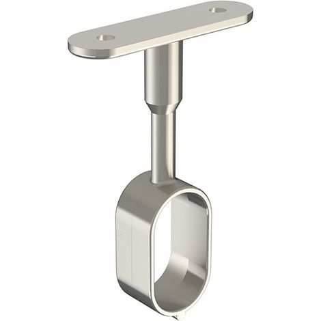 HERRAJES ALK soporte central tubo ovalado 30x15 acabado níquel (1/4)