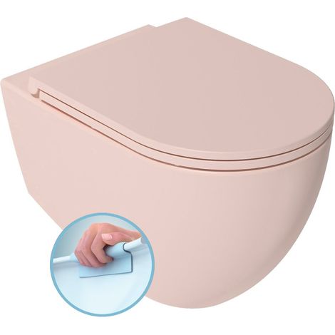 INFINITY WC suspendu, Rimless, 36,5x53cm, Rose saumon (1/5)