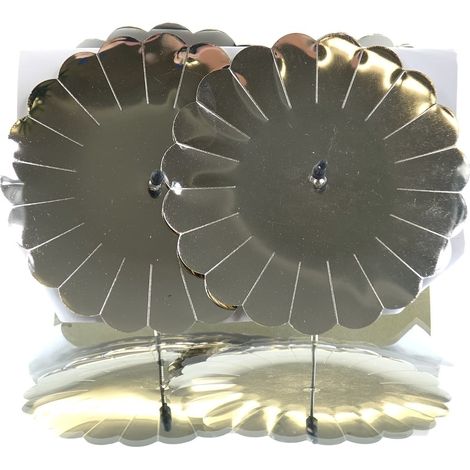 Adventskranzkerzenhalter Silberfarben mit Dekorrand Ø 11 cm aus Metall - 4er Set