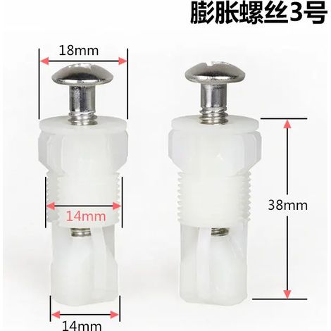 (3 vis) Charnière de fixation à expansion pour base de couvercle de siège de toilette, vis de charnière à dégagement rapide en acier inoxydable pour couvercle de siège de toilette, J19399 (1/5)