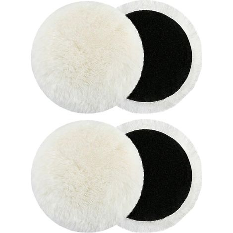 Accessoire de polissage compatible avec la ponceuse orbitale aléatoire Bosch BESPOTCL 4pcs 125mm Tampons de polissage en laine d’agneau pour le polissage de la peinture et l’entretien (1/4)