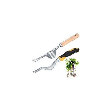 Set mit 2 manuellen Unkrautjätwerkzeugen aus Edelstahl – Unkrautstecher und Bodenbelüfter für den Garten (1/5)