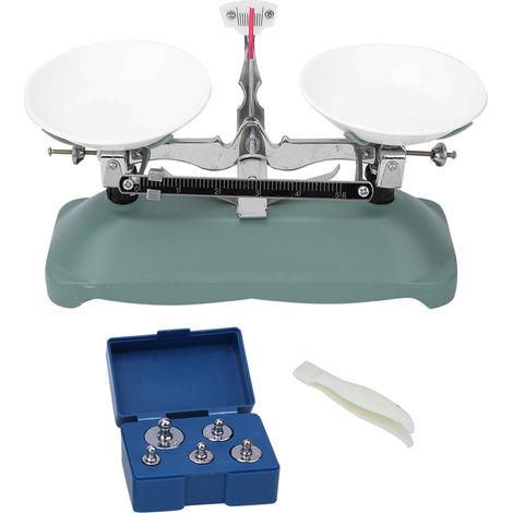 Balance mécanique avec plateaux et poids pour expériences de chimie et physique, kit 100g
