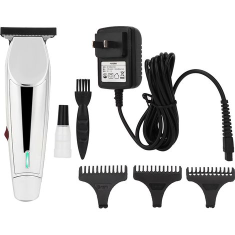 Coupe-cheveux électrique professionnel rechargeable, tondeuse pour homme, fiche US 100-240V, argenté, sans fil (1/5)