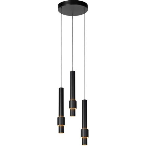 Lampada a sospensione Lucide Margary LED 3 luci nera