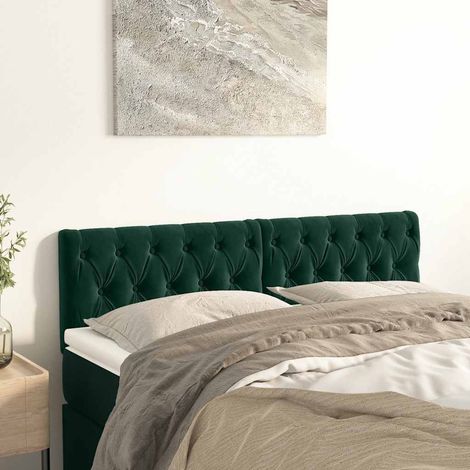 Têtes de lit Vert foncé 144x7x78/88 cm Velours (1/5)