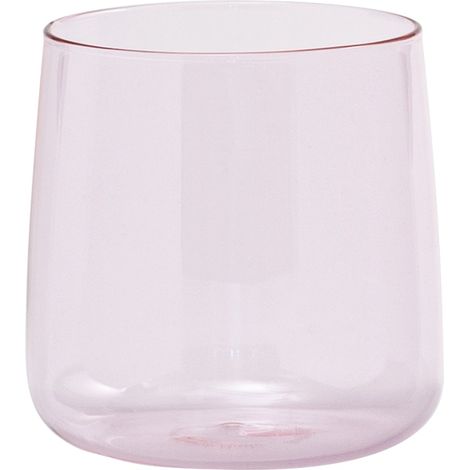 Zafferano Lot de 6 Verres No Bilia en verre borosilicaté soufflé à la main, design élégant et résistant, couleur rose, idéal pour les boissons froides