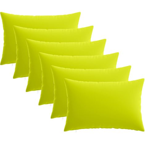 Housse de coussin 6 pcs HEERLEN Vert vif. 30 x 50 cm Polyester vidaXL (1/5)
