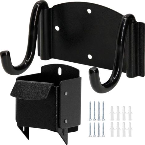 Mounting brackets/hooks for storing unicycles, compatible with most models, black, for wall mounting, tool storage, high load capacity – 20 pieces--DTEKGAZ