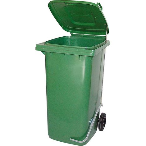 BRB Müllbehälter, Inhalt 80 Liter, HxBxT 930x445x520 mm, mit Fußpedal zur Deckelöffnung (grün)