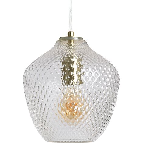 Lámpara Colgante Metal y Cristal Stiklu Dorado (1/5)