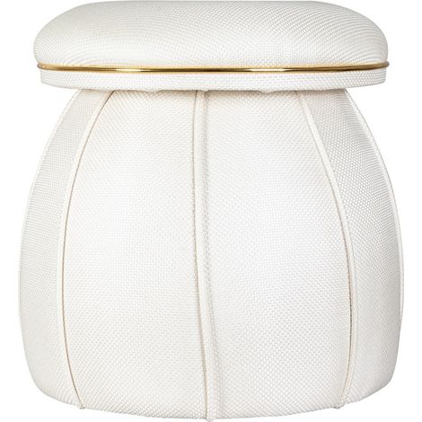 Pouf di design Corin color avorio e oro (1/3)