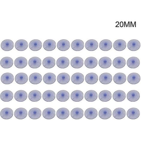 Lot de 50 ventouses transparentes, sans crochets, en plastique PVC, ventouses multi-usages, 20 mm. (1/5)