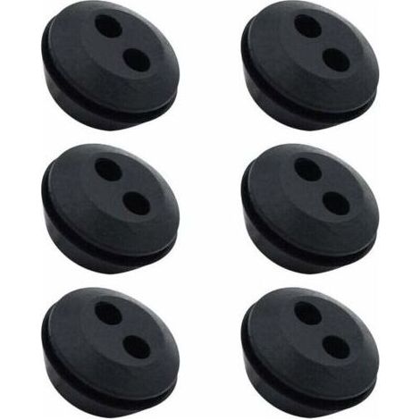 Lot de 6 Bouchons de Tuyau de Carburant - Joint de Réservoir - Caoutchouc - 2 Trous - Passe durite - Accessoires pour Débroussailleuse (1/4)