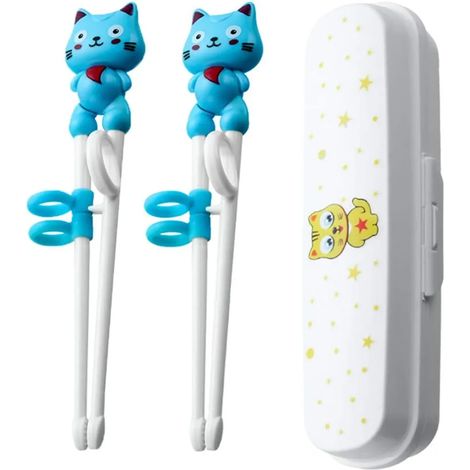 Baguettes d'apprentissage pour enfants, idéales pour bébés, jeunes enfants et adultes débutants, ainsi que pour gauchers. Coffret de 2 paires de baguettes. (1/5)