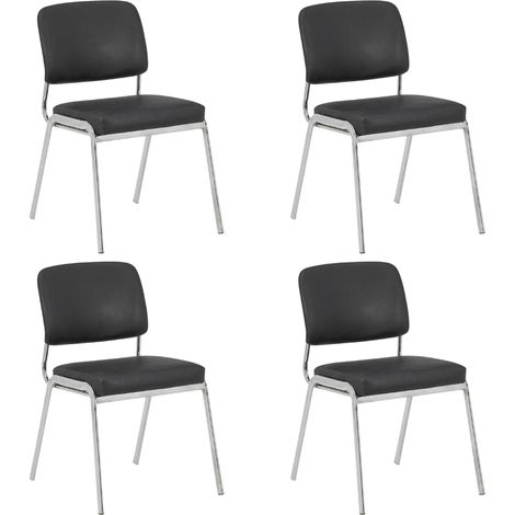 Set 4 Sedie Ergonomiche Cucina Pranzo Soggiorno Design 48x57x75 cm nero