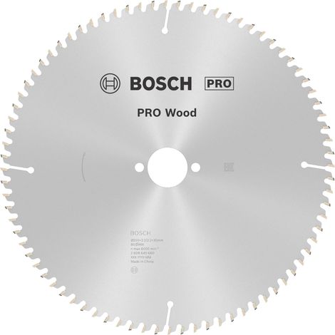 Bosch PRO Wood Kreissägeblatt, 250 x 3,2 x 30 mm, T80, für TKS