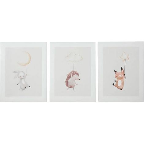 Lot de 3 tableaux toile Doudous 30x40 cm (1/5)