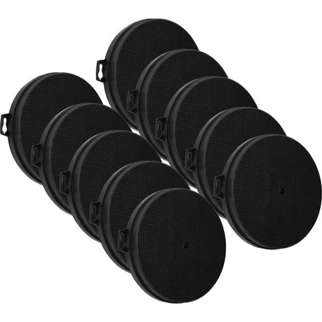 vhbw 10x Filtro a carboni attivi compatibile con Airforce F162D-80, F162D D2 50 BK 450 NO, F162D 80 D2 BK 450 cappe aspiranti - 21 cm