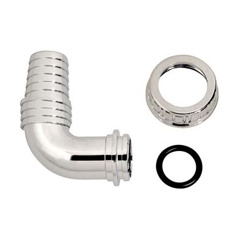 PORTAGOMMA CURVO + GHIERA SCARICO LAVATRICE - PP CROMATO MM 17/22X1F- 10 pezzi