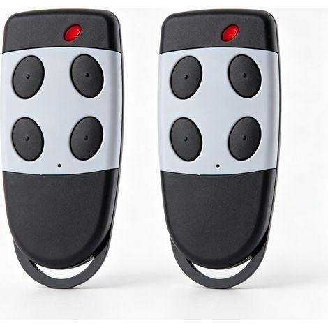 XTRELAMP-Lot de 2 radiocommandes 433,92 MHz code roulant pour porte sectionnelle – 4 canaux – portée 100 m (1/4)