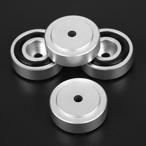 4 pieds antivibration en aluminium pour amplificateur audio, supports stables 30x10mm argentés (1/5)