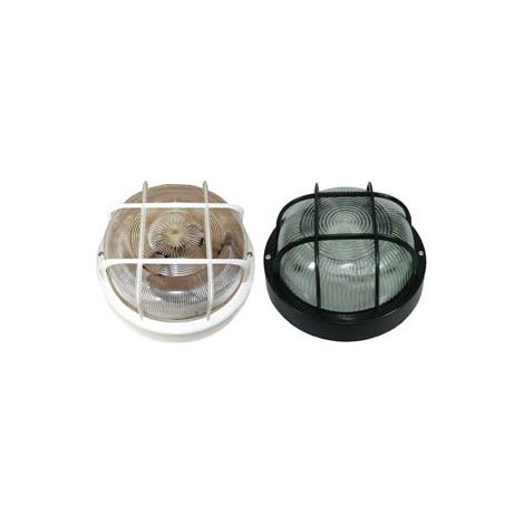 PLAFONIERA TONDA CON GABBIA- - max 40w IP44 - ø 185x105h. colore nero - 2 pezzi SYNTESY