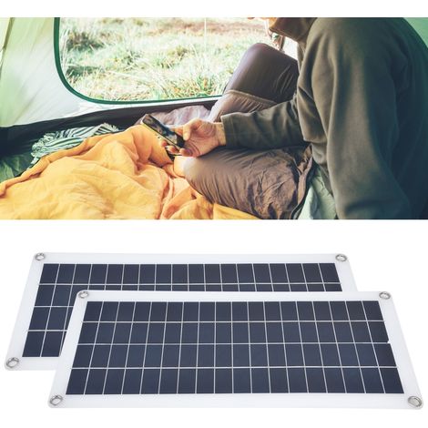 Kit photovoltaïque 2 x 10 W comprenant un panneau solaire double cellule, un contrôleur 30 A et un régulateur 30 A. Idéal pour la recharge d'urgence et la production d'énergie en camping-car ou bateau (1/5)