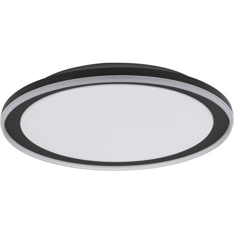 OSRAM Plafonnier LED ORBIS Pederson avec anneau en plastique, noir, 36 W, 2500 lm, 3000 K, 830 blanc chaud agréable, 550 mm de diamètre, protection IP20, vis de montage et chevilles incluses (1/4)