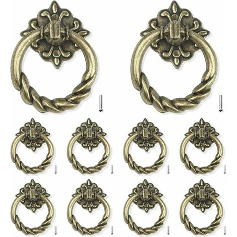 royaluxe - 10 Pièces De Poignée De Porte Poignée De Tiroir De Porte Poignée De Tiroir Poignée D'armoire En Bronze Pour Meubles De Cuisine Porte De Tiroir D'armoire-Française