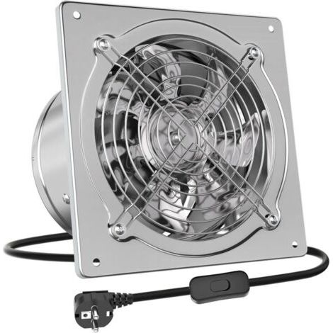 150-mm-Abluftventilator, 525 m³/h, Wandventilator mit Rückschlagventil, Metallgehäuse mit EU-Stecker für Büro, Dachboden, Garage, Küche (1/5)