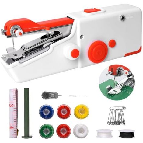 QORVA-Machine à Coudre Portative, Mini Machine à Coudre Électrique Portable pour Débutants et Adultes, Point Rapide, Idéale pour la Couture de Vêtements, le Bricolage et les Voyages en Famille