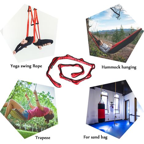 Chaîne de marguerite de Yoga 110CM 23KN, boucle d'escalade en Nylon, hamac solide, sangle de balançoire d'arbre, écharpe de sécurité (1/5)