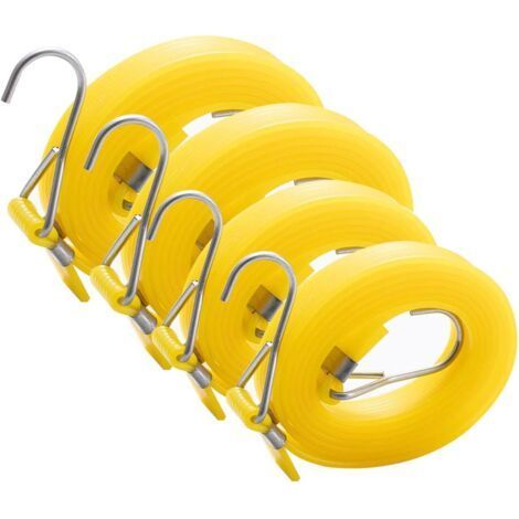 4 Pack Heavy Duty Bungee Cords with Adjustable Flat Hooks - Multi-Purpose Elastic Luggage Straps - 2x1m and 2x2m (1/5)