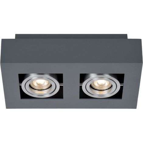 Italux Casemiro - Modernes oberflächenmontiertes schwarzes Aluminium 2-Licht, GU10