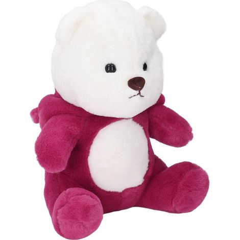 Teddybär mit Hut, rot, 40 cm (15,7 Zoll), niedliches Plüschtier für Kinder und Erwachsene, Dekokissen, Heimdekoration. (1/5)