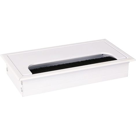 Kotarbau – Passe-câble aluminium anodisé 160 x 80 mm – Pour passage de câbles en espaces confinés – Installation rapide et sans effort – Couleur blanc (1/5)