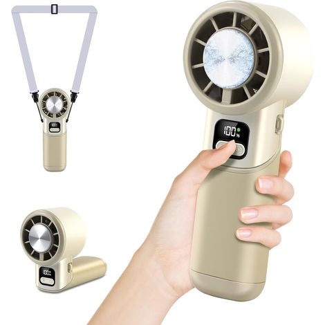 Ventilador de refrigeración de alta velocidad: 5 velocidades, refrigeración con un solo botón, descongelación, batería de larga duración, enfriador portátil giratorio de 180°. (1/5)