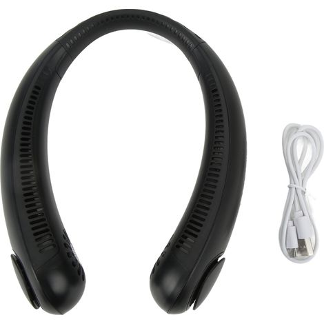 Tragbarer USB-Ventilator ohne Lüfter, geräuschloser Luftstrom, starke Belüftung für heiße Tage, Schwarz