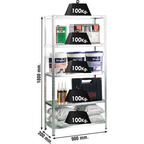 Metallregale KIT COMFORT 5/300 VERZINKT