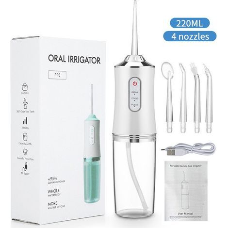 Hydropulseur dentaire professionnel. irrigateur buccal portable. nettoyant pour des dents plus saines et un blanchiment dentaire