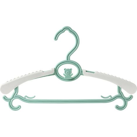 Cintre pour vêtements d'enfants, portant pour vêtements de bébé, portant télescopique, mignon, en plastique antidérapant, rangement sans traces, couleur aléatoire, vert nordique. (1/5)