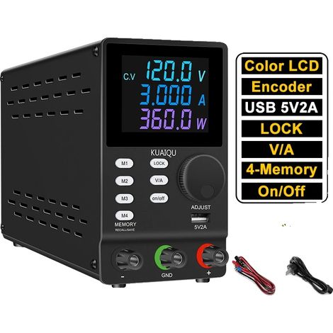 Fuente de alimentación de CC, voltaje ajustable, control de precisión, SPPS1203D 120V 3A, CA 220V Enchufe EU-b (1/2)