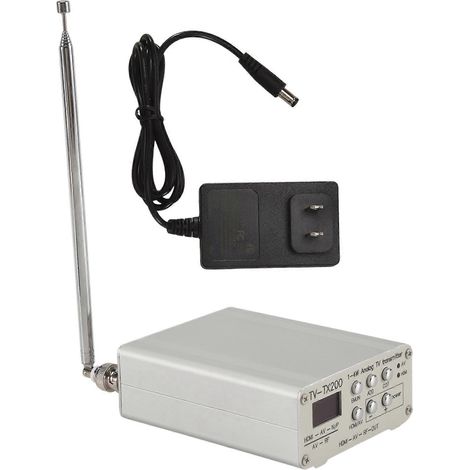 Émetteur TV analogique VHF/UHF TV-TX200 compatible HD/AV avec antenne télescopique et prise américaine (1/5)
