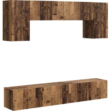 TV-Schrankset Wandmontiert 4 pcs Altholz Holzwerkstoff vidaXL