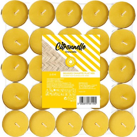 Candela Antizanzare Riscalda Piatti Citronella (x50) - Devineau