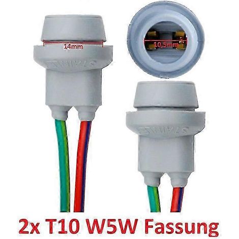 2x T10-Sockel W5W Adapter, weiche Gummi-Lampenfassung, Autozubehör, Stecker auf Buchse, Kabelverbinder, Edition 0709