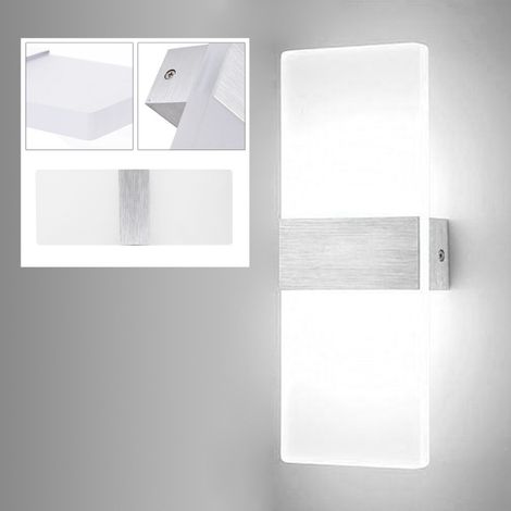 SWANEW Applique LED Appendiabiti Lampada per interni Corridoio Scale Camera da letto esterna Bianco 12W (1/5)