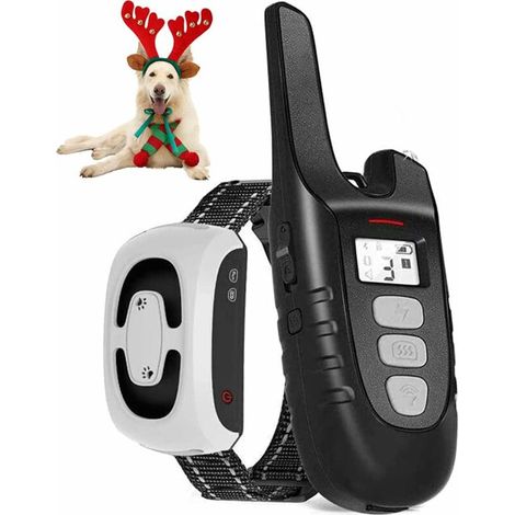 Collar de adiestramiento para perros, eléctrico, impermeable, recargable, antiladridos, con control remoto y 4 modos.